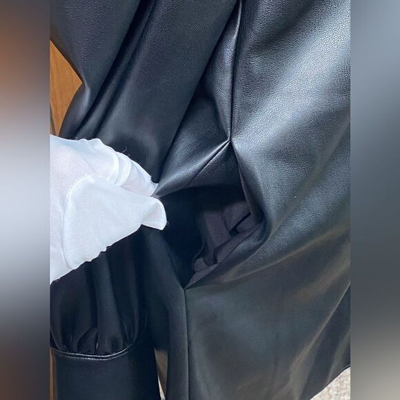 Alice By Temperley Becky Faux Leather Shirt Dress size 4 - Picture 10 of 14